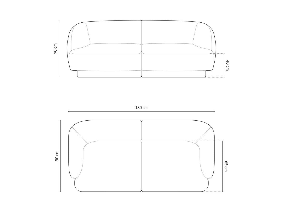 Miley Sofa 2 Sitzer in Black-Haga präsentiert im Onlineshop von KAQTU Design AG. 2er Sofa ist von Micadoni
