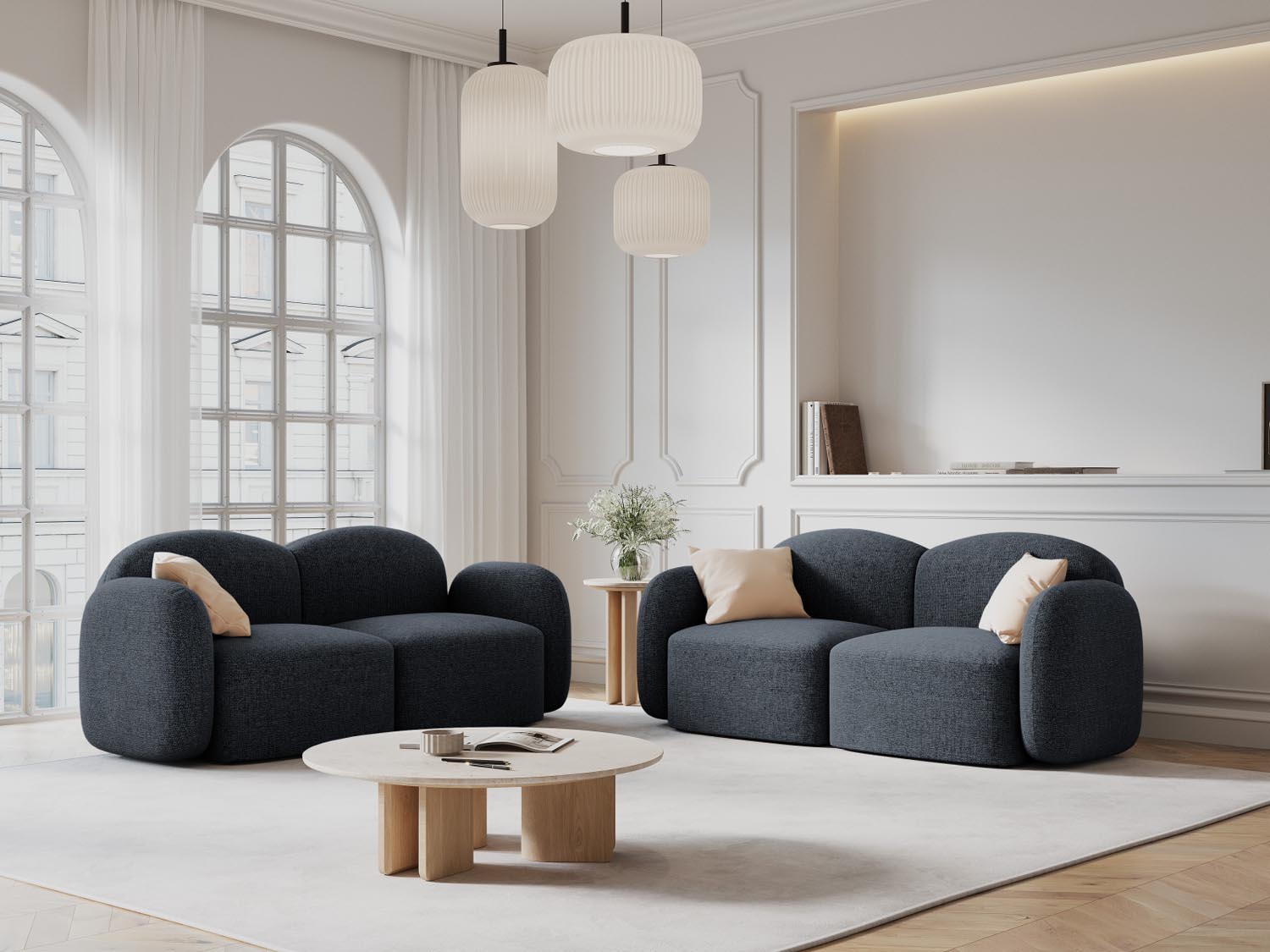 Blair Sofa 2 Sitzer in Blue Melange präsentiert im Onlineshop von KAQTU Design AG. Sofa ist von Micadoni
