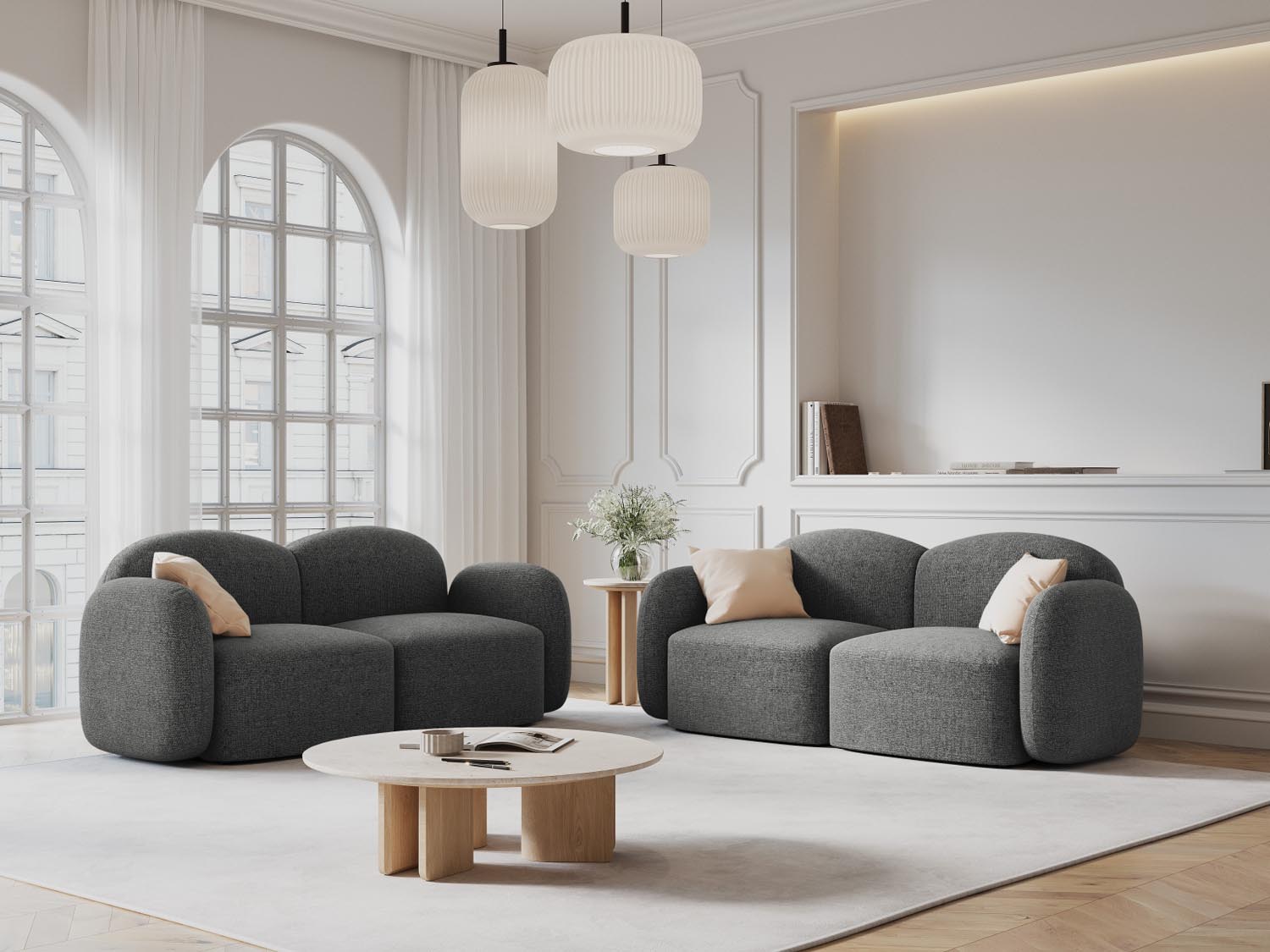 Blair Sofa 2 Sitzer in Dark Grey Melange präsentiert im Onlineshop von KAQTU Design AG. Sofa ist von Micadoni