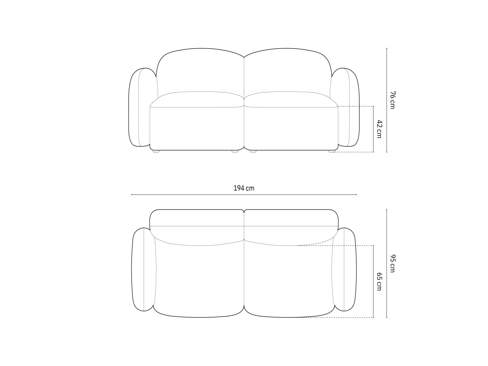Blair Sofa 2 Sitzer in Black Melange präsentiert im Onlineshop von KAQTU Design AG. Sofa ist von Micadoni