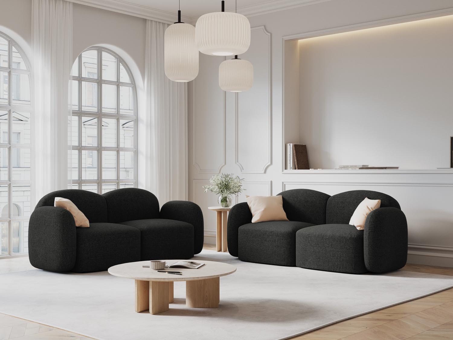 Blair Sofa 2 Sitzer in Black Melange präsentiert im Onlineshop von KAQTU Design AG. Sofa ist von Micadoni