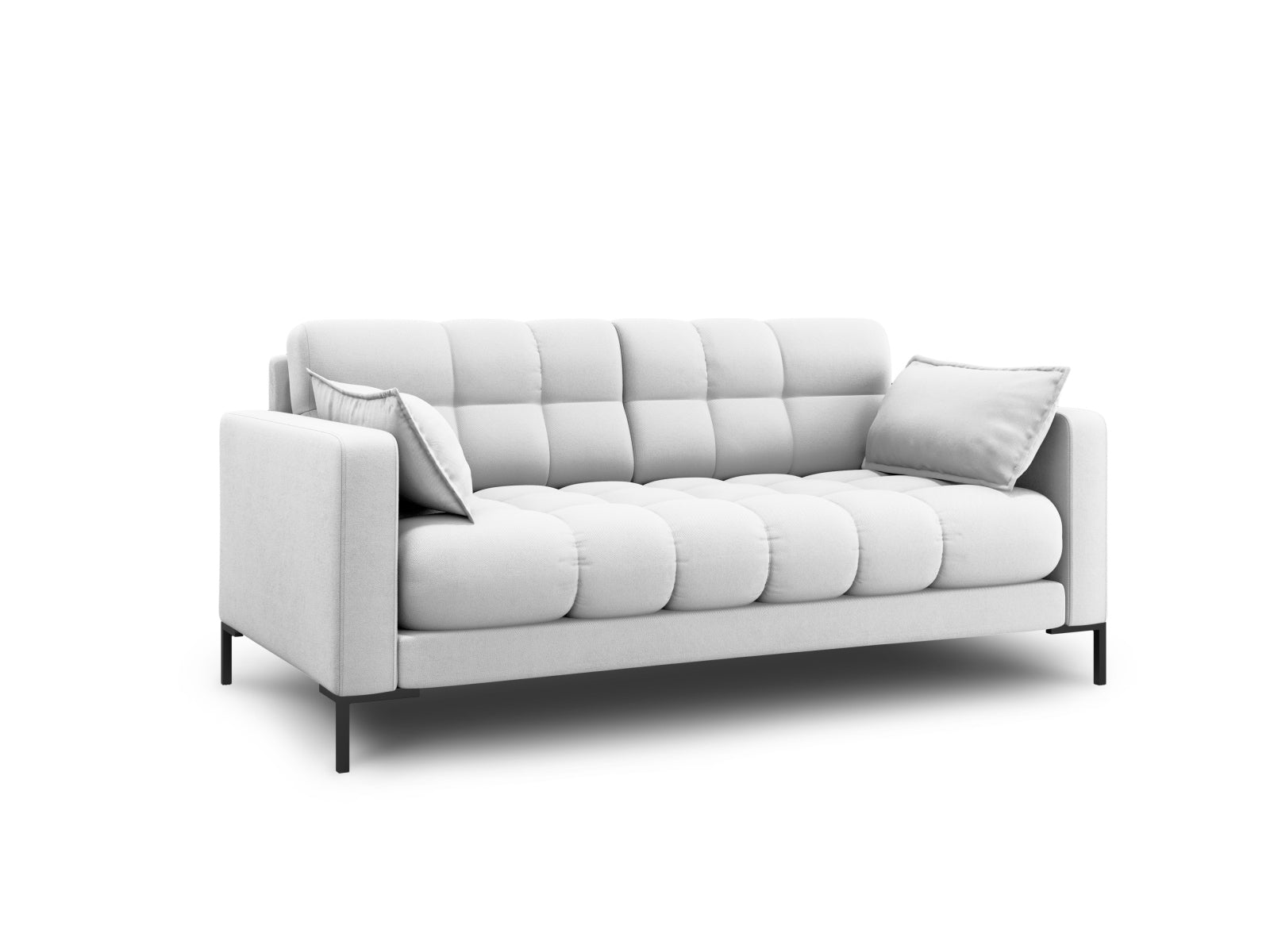 Elegantes Mamaia 2-Sitzer Sofa in hellgrau und Schwarz, ideal für moderne Wohnräume. Hochwertige Verarbeitung von Micadoni.
