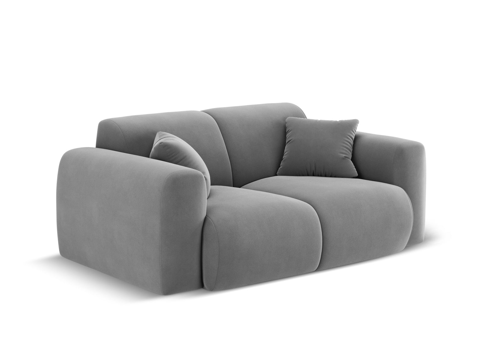 Elegantes Molino Velour Sofa in hellem Grau, ideal für stilvolle Wohnräume. Hochwertiges 2-Sitzer Design von Micadoni.