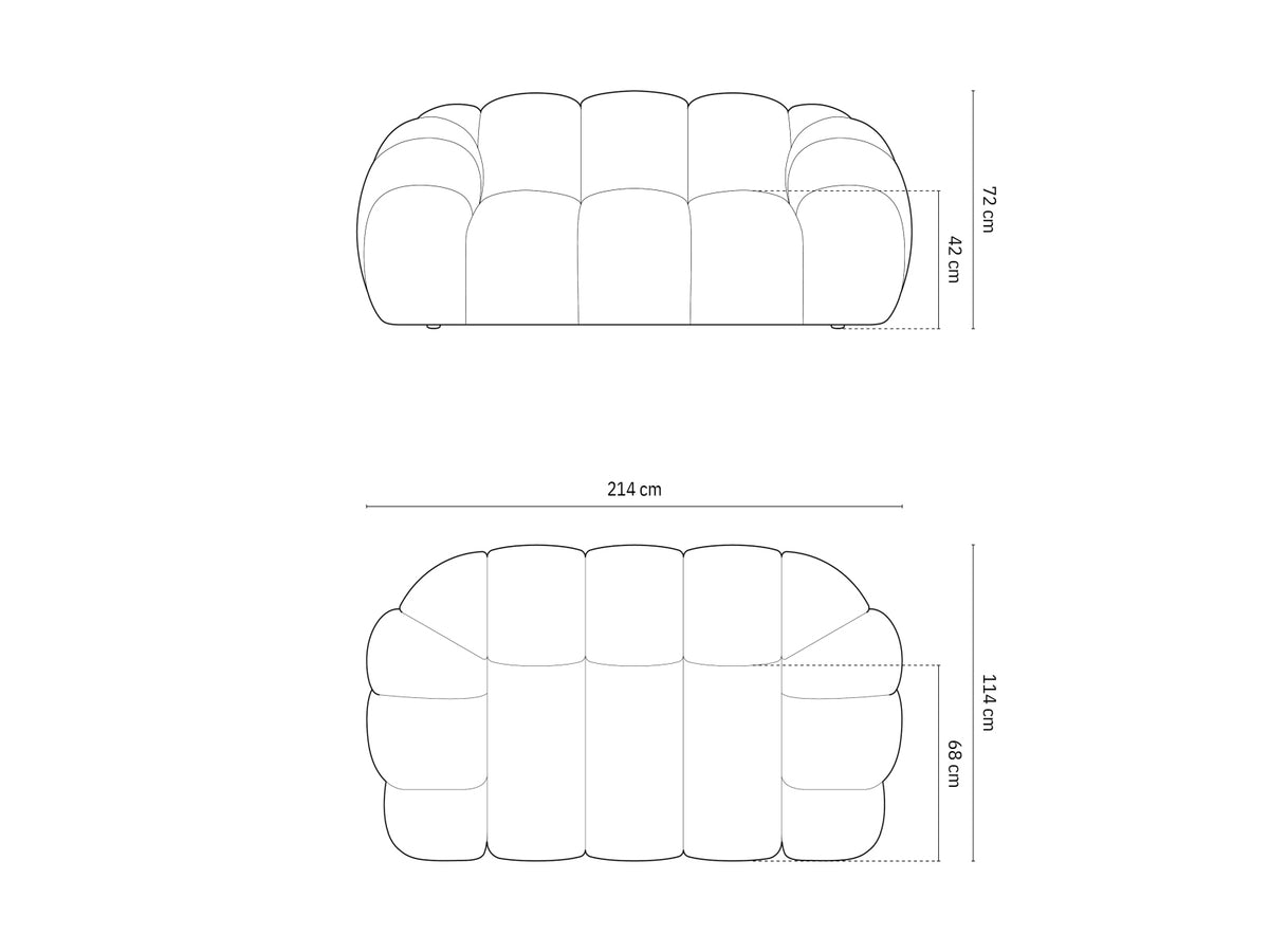 Diana Sofa 2 Sitzer in Anthracite-Bubble präsentiert im Onlineshop von KAQTU Design AG. 2er Sofa ist von Micadoni
