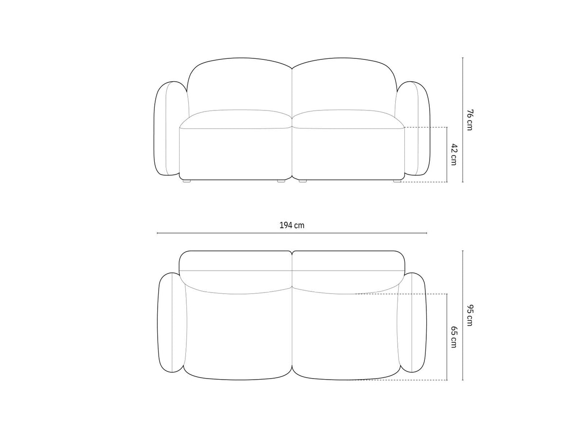2-Sitzer Sofa Blair in Dark Beige-Eden präsentiert im Onlineshop von KAQTU Design AG. 2er Sofa ist von Micadoni