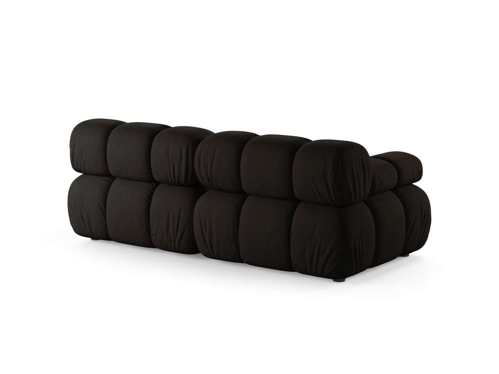 Elegantes 2-Sitzer Sofa Bellis in klassischem Schwarz, ideal für moderne Wohnräume und entspannte Stunden mit Stil.