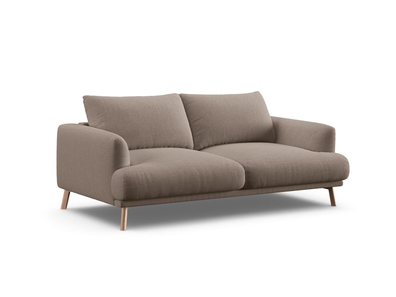 Elegantes 2-Sitzer Sofa Naomi in stilvollem Cappuccino-Liberty, ideal für moderne Wohnräume, erhältlich bei KAQTU Design AG.