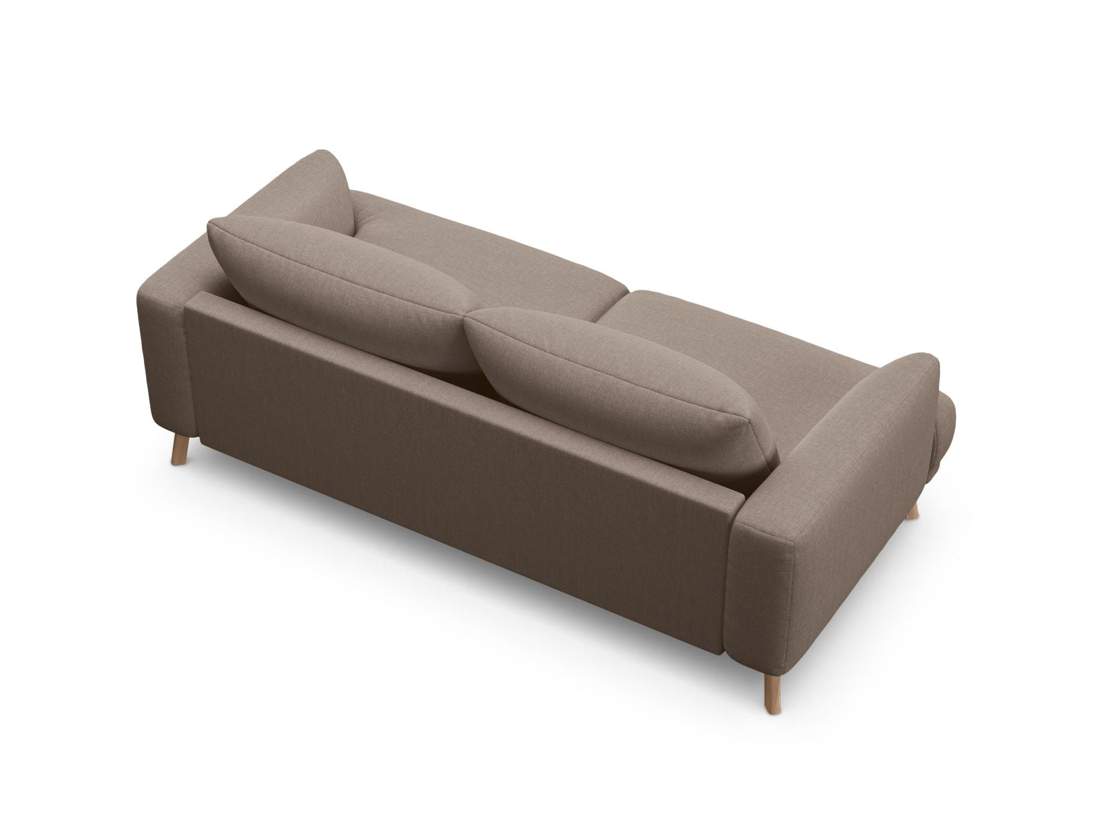 Elegantes 2-Sitzer Sofa Naomi in luxuriösem Cappuccino-Liberty, ideal für moderne Wohnräume und gemütliche Stunden zu zweit.