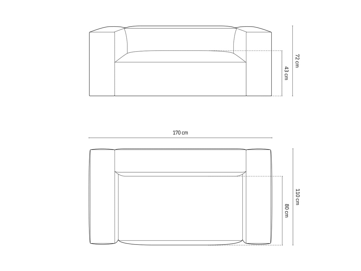 2-Sitzer Sofa Nuria in Light Grey-Liberty präsentiert im Onlineshop von KAQTU Design AG. 2er Sofa ist von Micadoni