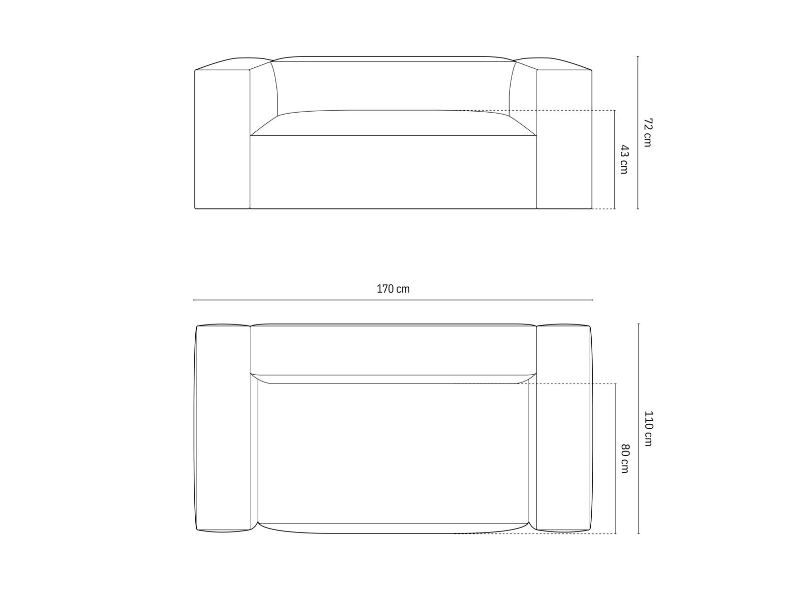 Gemütliches 2-Sitzer Sofa Nuria in zeitlosem Grau, perfekt für stilvolle Wohnzimmer und entspannte Abende, erhältlich bei KAQTU.