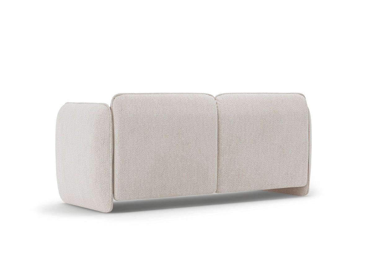 Zweisitzer-Sofa Georgia von Micadoni in Kobalt mit samtigem Bezug, gepolsterten Armlehnen und schwarzen Kunststoffbeinen, Frontalansicht.