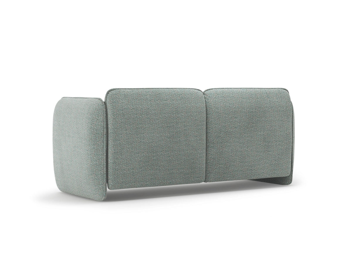 Zweisitzer-Sofa Georgia von Micadoni in Kobalt mit samtigem Bezug, gepolsterten Armlehnen und schwarzen Kunststoffbeinen, Frontalansicht.