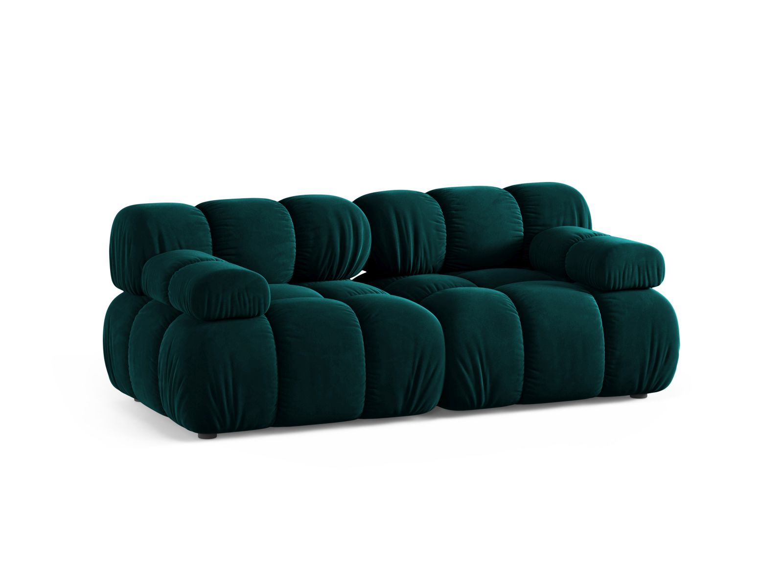 Elegantes 2-Sitzer Sofa Bellis in tiefem Petrol, ideal für stilvolle Wohnräume. Modular und vielseitig einsetzbar.
