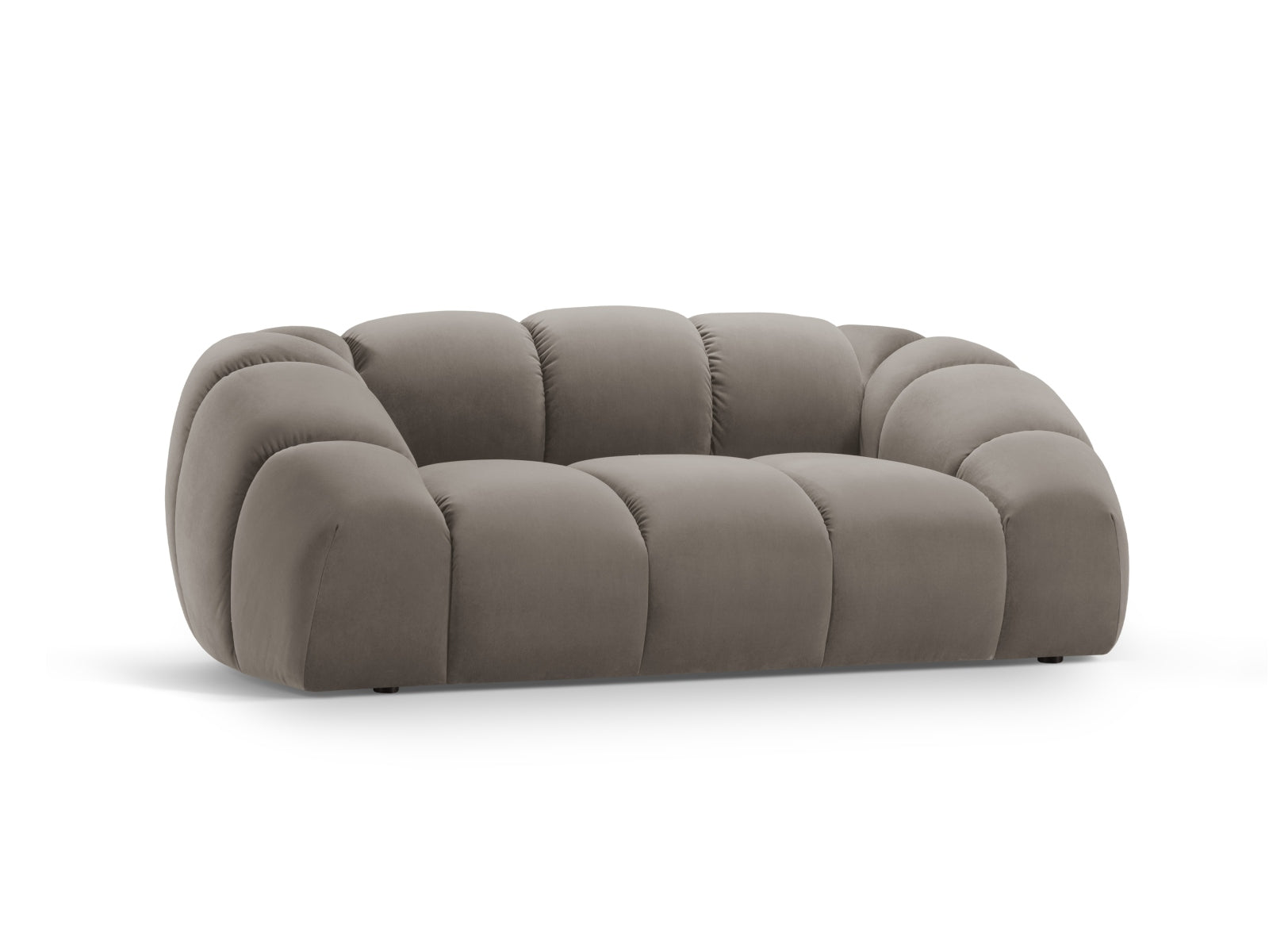 Elegantes Diana Velour Sofa 2 Sitzer in Grau-Braun, stilvoll und modern, ideal für jedes Wohnzimmer, von Micadoni.