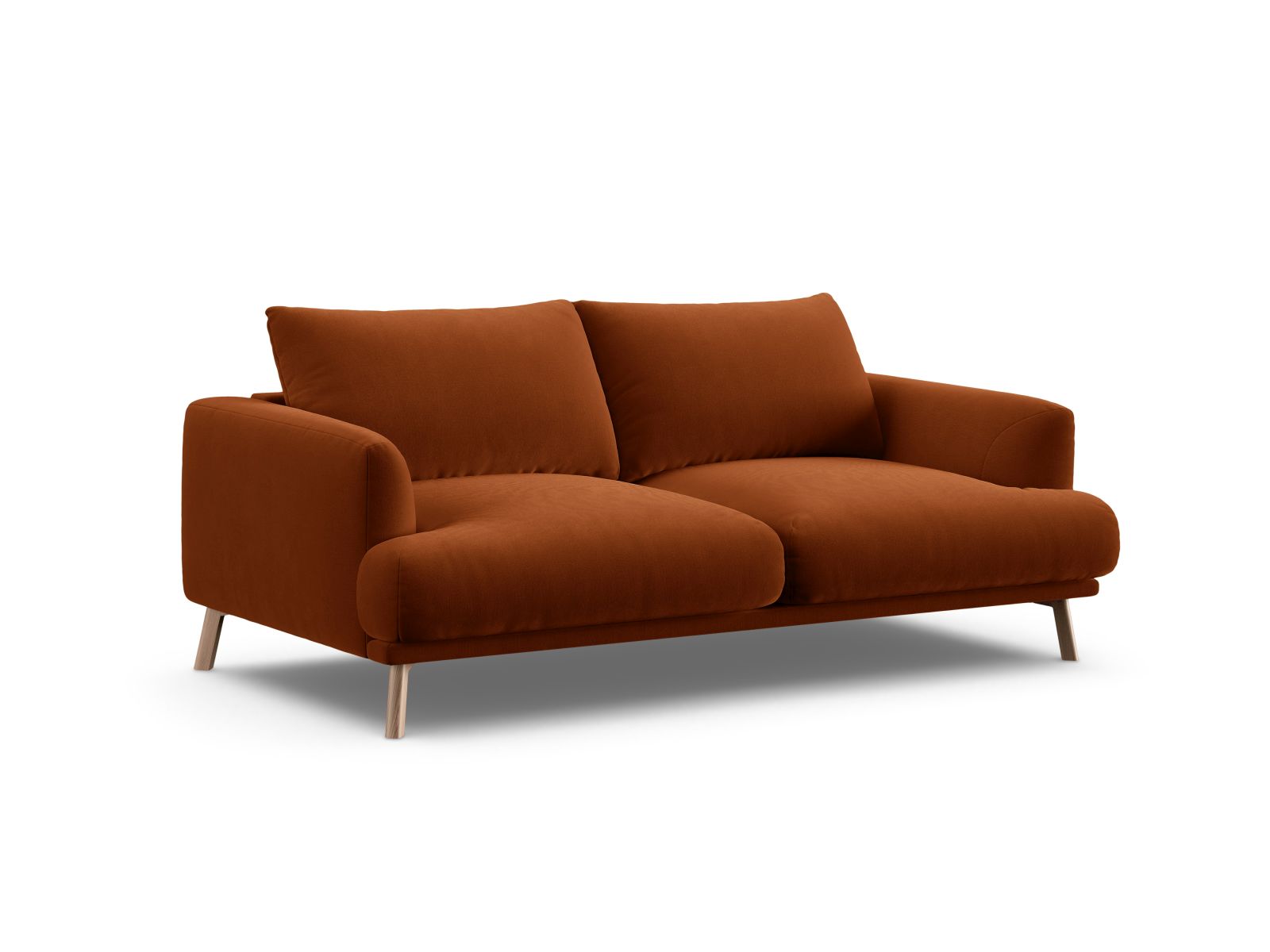Elegantes 2-Sitzer Sofa Naomi in warmem Terracotta, ideal für stilvolle Wohnräume. Hochwertige Verarbeitung von Micadoni.