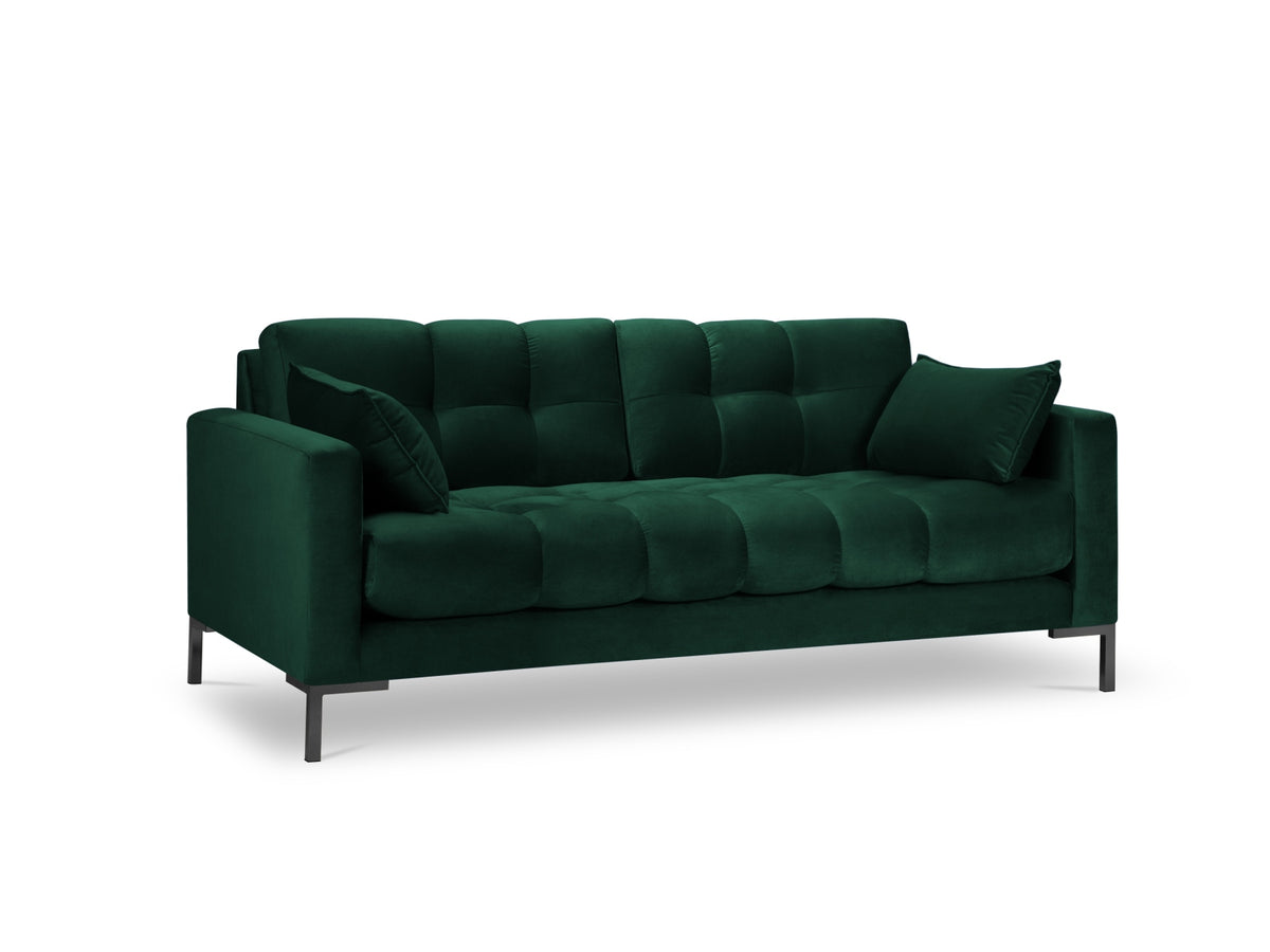 Mamaia Velour Sofa 2 Sitzer in Bottle Green/Schwarz-Bluvel präsentiert im Onlineshop von KAQTU Design AG. 2er Sofa ist von Micadoni