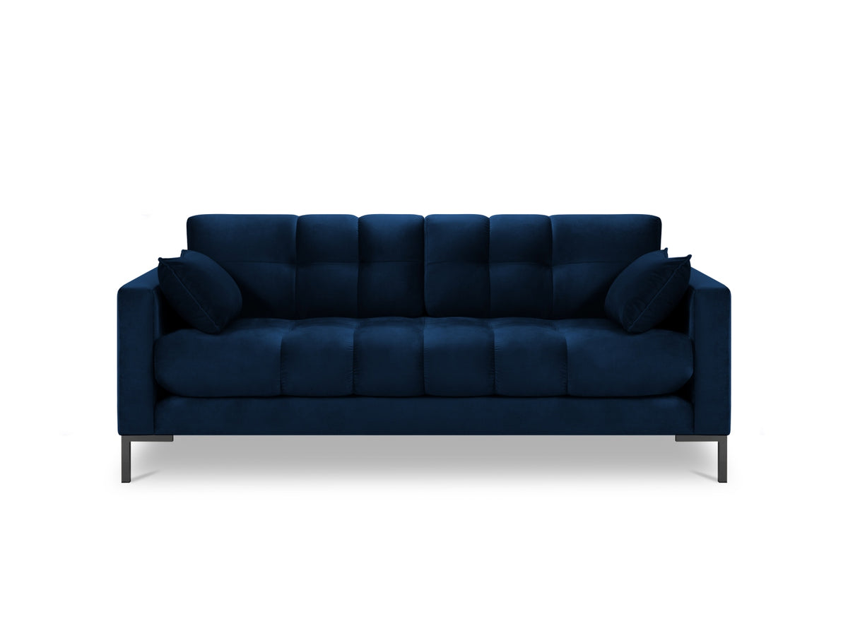 Mamaia Velour Sofa 2 Sitzer in Royal Blue/Schwarz-Bluvel präsentiert im Onlineshop von KAQTU Design AG. 2er Sofa ist von Micadoni