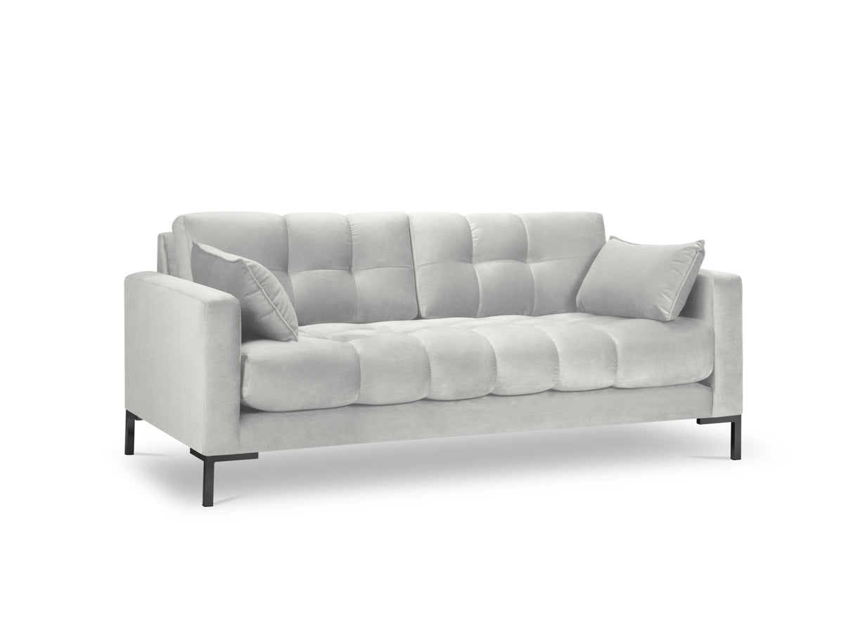 Mamaia Velour Sofa 2 Sitzer in Silver/Schwarz-Bluvel präsentiert im Onlineshop von KAQTU Design AG. 2er Sofa ist von Micadoni