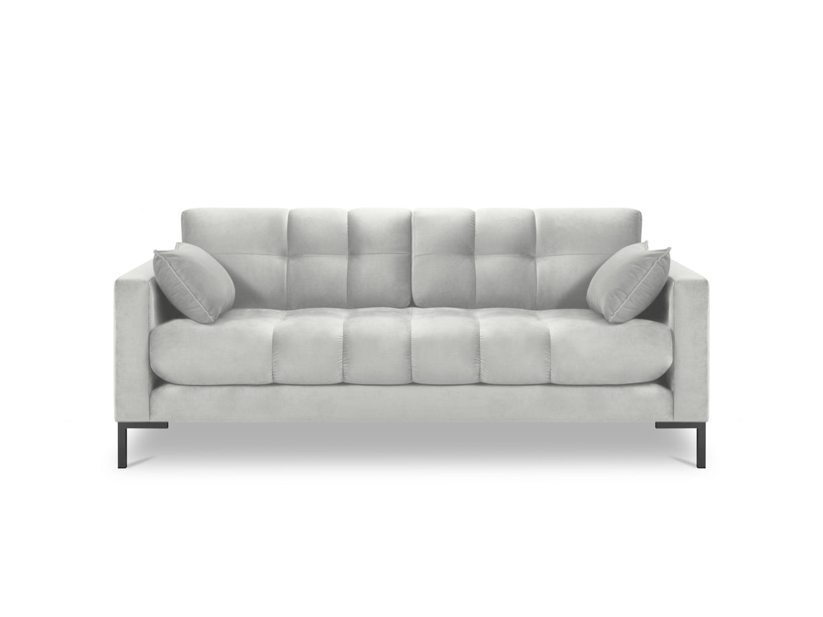 Mamaia Velour Sofa 2 Sitzer in Silver/Schwarz-Bluvel präsentiert im Onlineshop von KAQTU Design AG. 2er Sofa ist von Micadoni