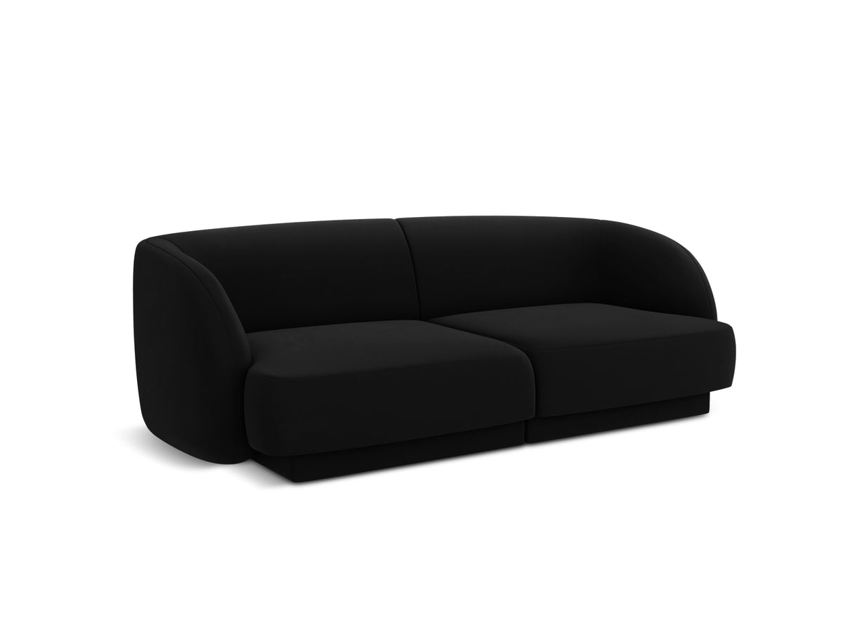 Miley Velour Sofa 2 Sitzer in Black-Bluvel präsentiert im Onlineshop von KAQTU Design AG. 2er Sofa ist von Micadoni