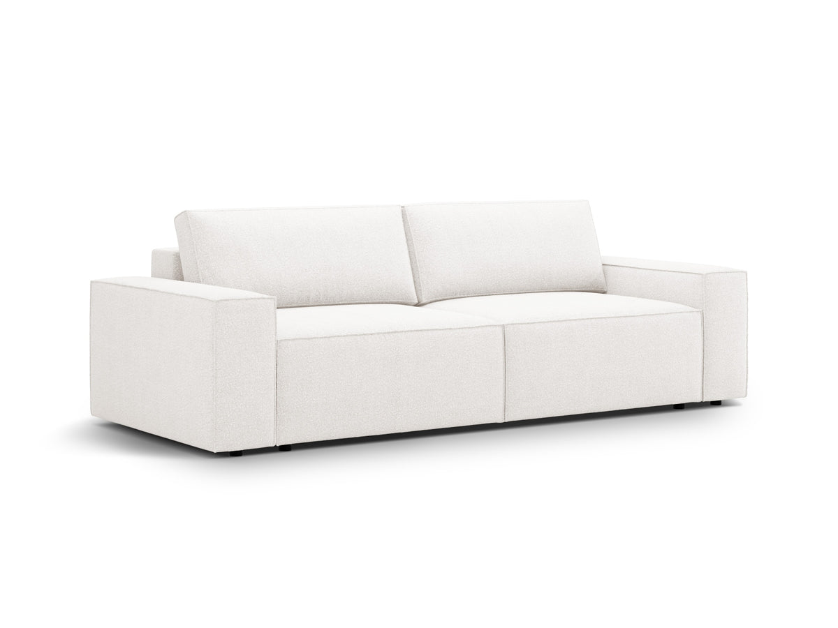 Jodie Boucle Sofa mit Schlaffunktion und Stauraumbox 3 Sitzer in White-Baloo präsentiert im Onlineshop von KAQTU Design AG. Bettsofa ist von Micadoni