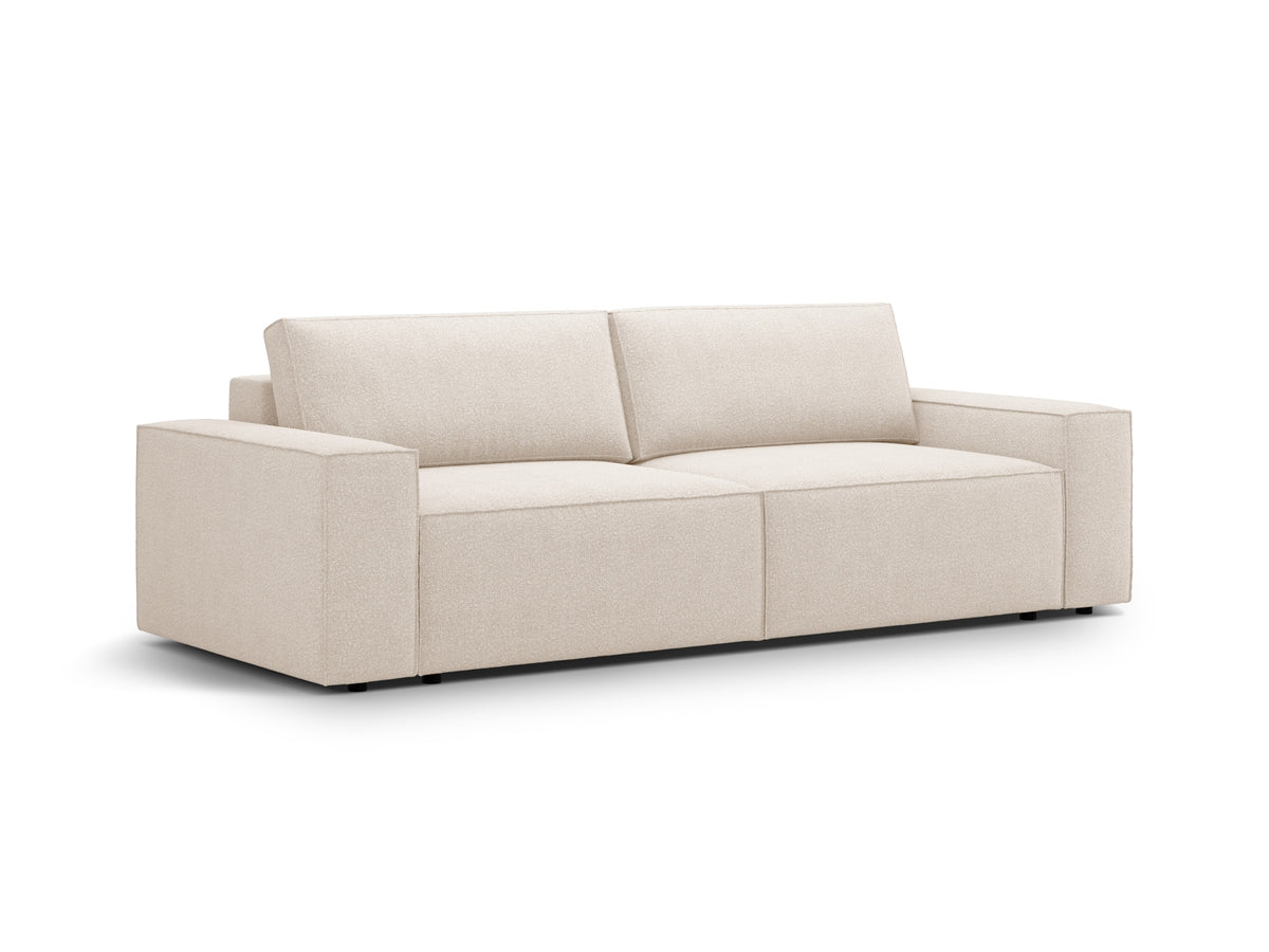 Jodie Boucle Sofa mit Schlaffunktion und Stauraumbox 3 Sitzer in Beige-Baloo präsentiert im Onlineshop von KAQTU Design AG. Bettsofa ist von Micadoni