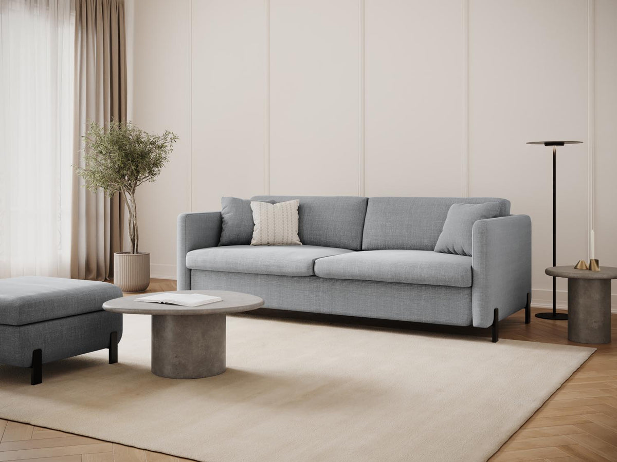 Gloria Sofa mit Schlaffunktion 3 Sitzer in Light Grey-Bjorn präsentiert im Onlineshop von KAQTU Design AG. Bettsofa ist von Micadoni