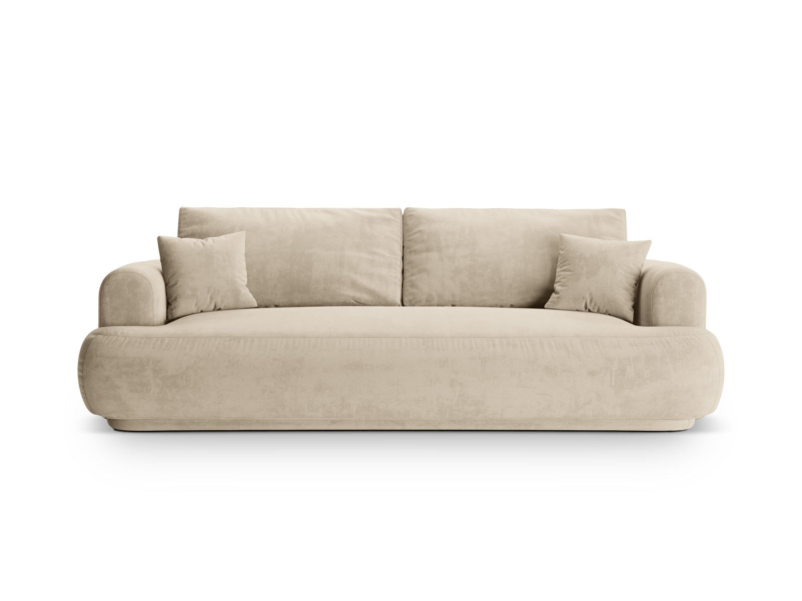 Ella Velour Sofa mit Schlaffunktion und Stauraum 3 Sitzer in Light Beige präsentiert im Onlineshop von KAQTU Design AG. Bettsofa ist von Micadoni