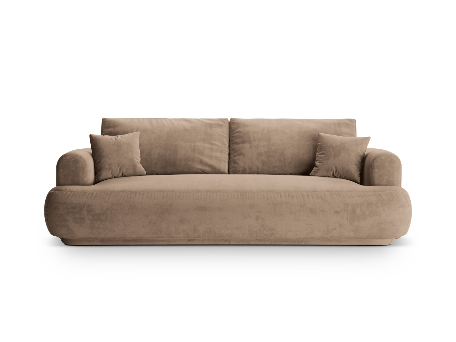 Ella Velour Sofa mit Schlaffunktion und Stauraum 3 Sitzer in Dark Beige präsentiert im Onlineshop von KAQTU Design AG. Bettsofa ist von Micadoni