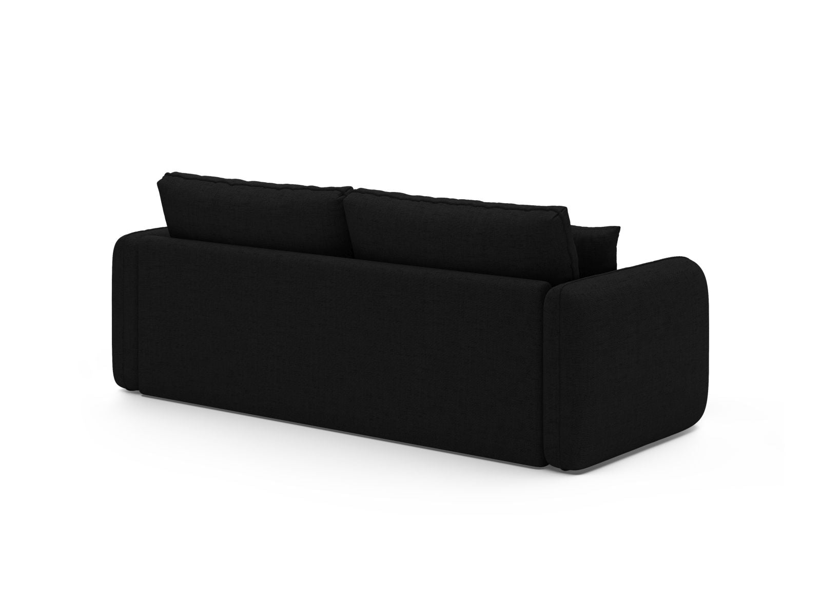 Stylisches 3-Sitzer Bettsofa Dormi von Micadoni in zeitlosem Schwarz, ideal für Wohnräume und als komfortable Schlafgelegenheit.