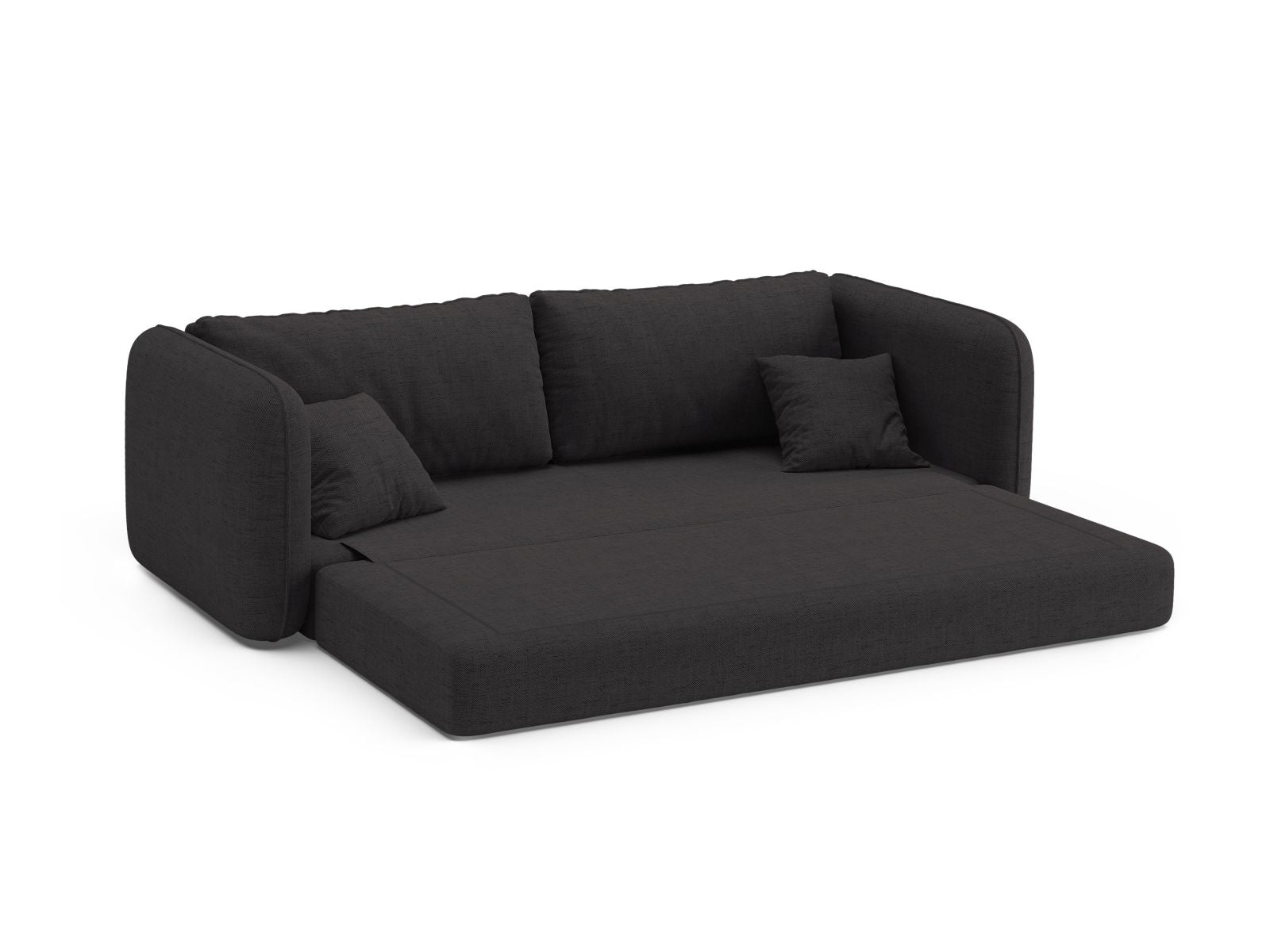 Stylisches 3-Sitzer Sofa Dormi in elegantem Anthrazit, ideal für entspannte Stunden und als praktische Schlaflösung für Übernachtungsgäste.