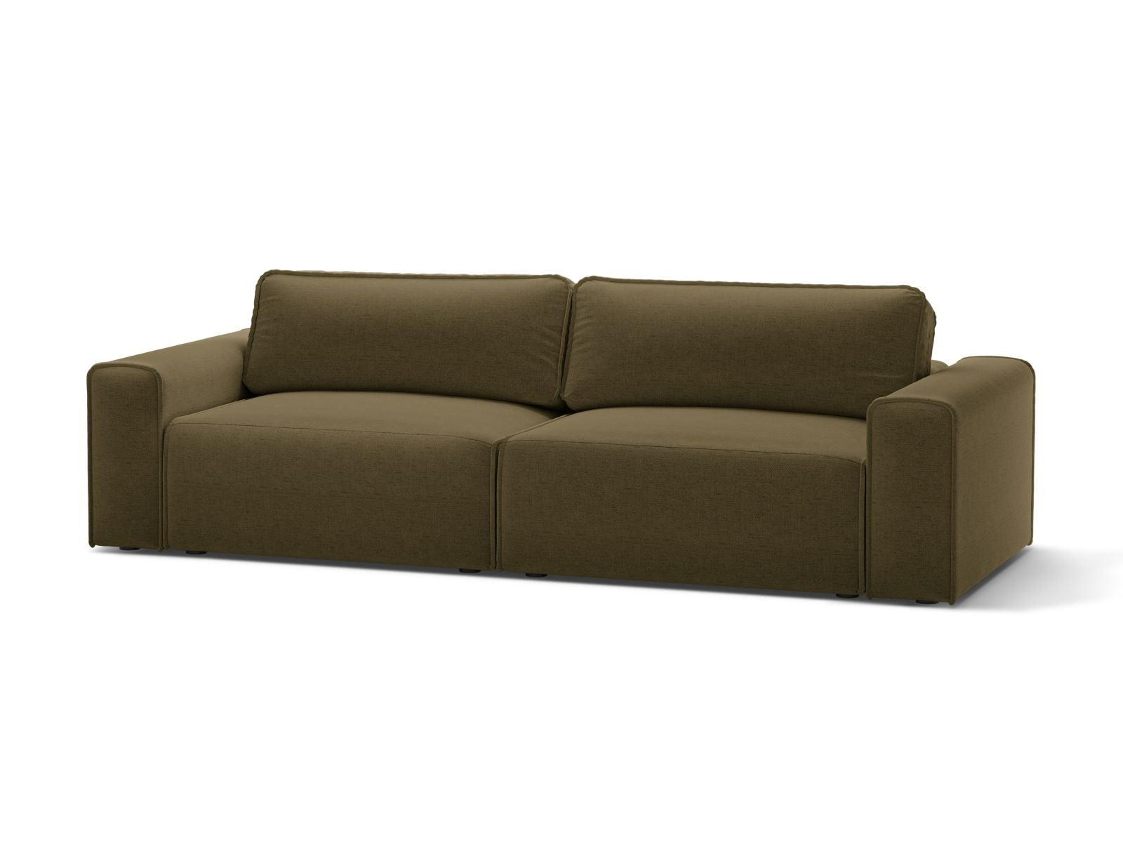 Elegantes 3-Sitzer Sofa Victor in Grün mit praktischer Schlaffunktion und Stauraum, ideal für modernes Wohnen.