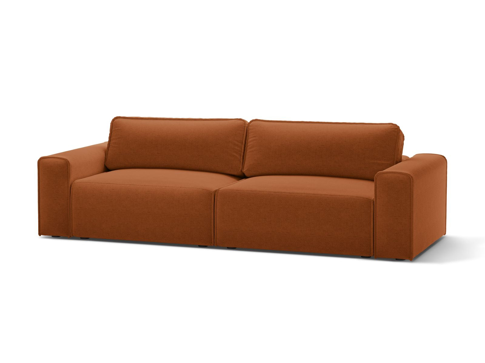 Elegantes 3-Sitzer Sofa Victor in Brick-Moly, ideal als Bettsofa mit praktischer Schlaffunktion und integriertem Stauraum.