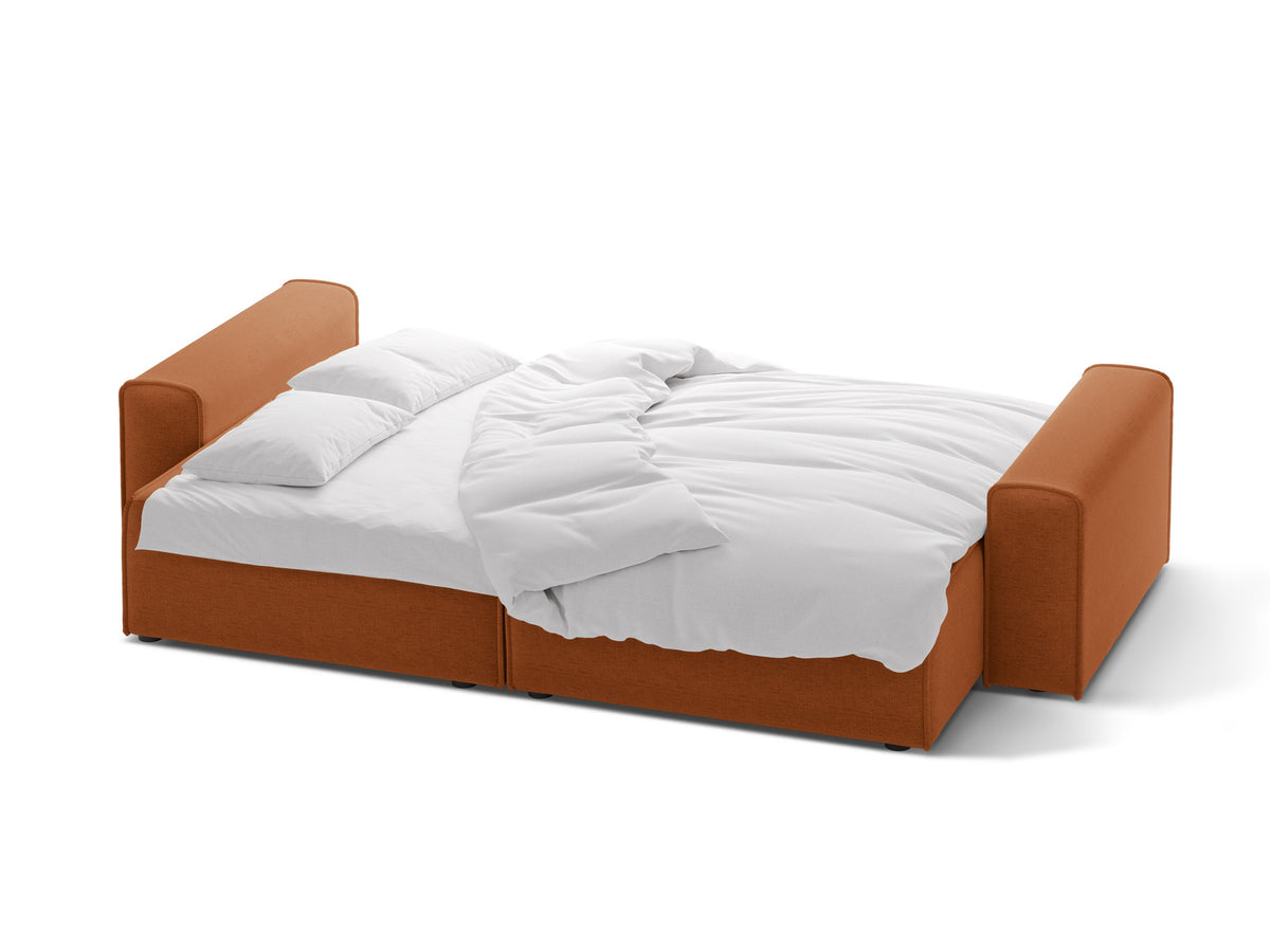 3-Sitzer Sofa Victor mit Schlaffunktion und Stauraum in Brick-Moly präsentiert im Onlineshop von KAQTU Design AG. Bettsofa ist von Micadoni