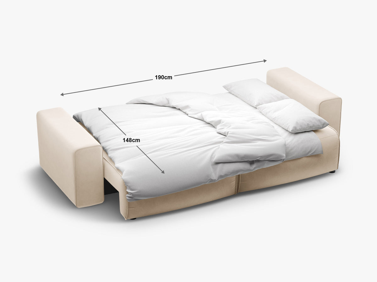 3-Sitzer Sofa Victor mit Schlaffunktion und Stauraum in Black-Moly präsentiert im Onlineshop von KAQTU Design AG. Bettsofa ist von Micadoni