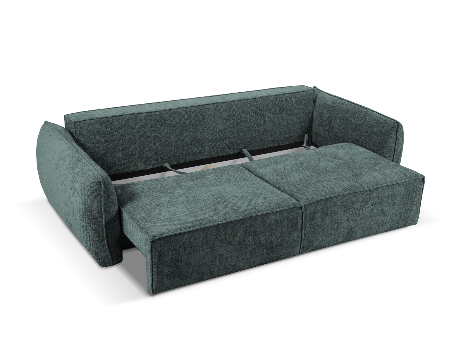 Stylisches Kaelle Sofa in Petrol-Haga, 3-Sitzer mit Schlaffunktion und praktischem Stauraum für zusätzlichen Komfort.