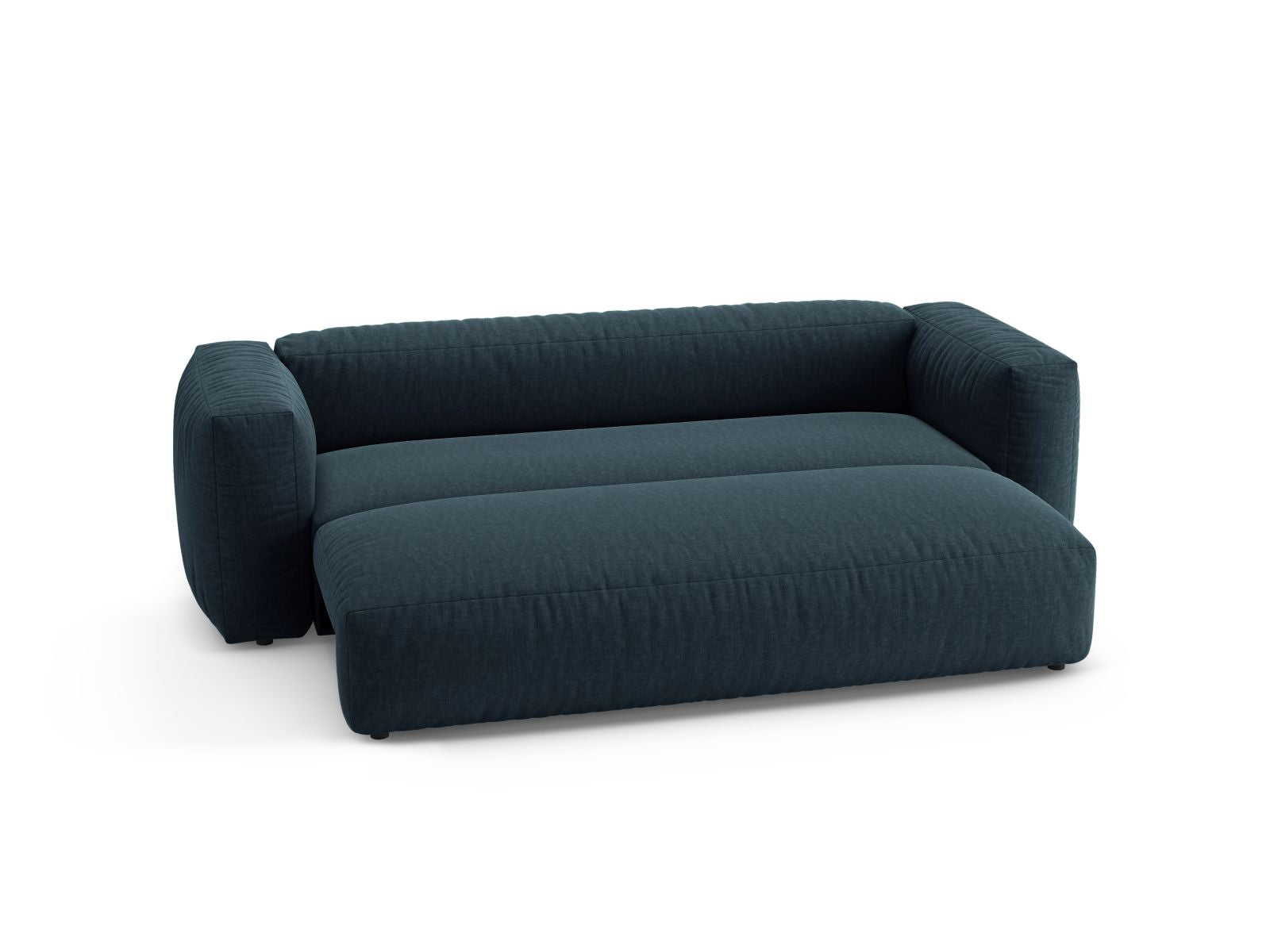 Stylisches 3-Sitzer Sofa Martina in Blue Jeans-Boston, ideal für entspannte Abende und als praktisches Schlafsofa für Übernachtungsgäste.