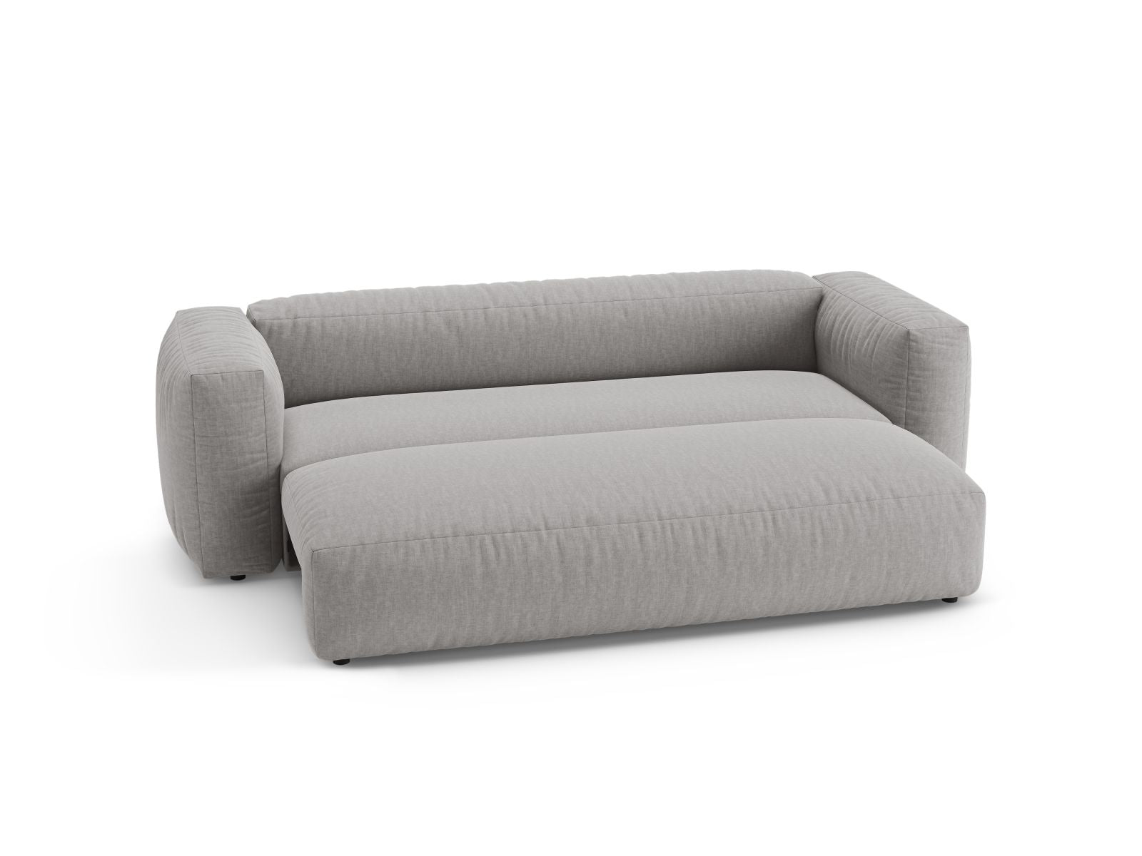 Elegantes 3-Sitzer Bettsofa Martina in dezentem Grau, ideal für gemütliche Nächte und geschmackvolle Wohnräume.
