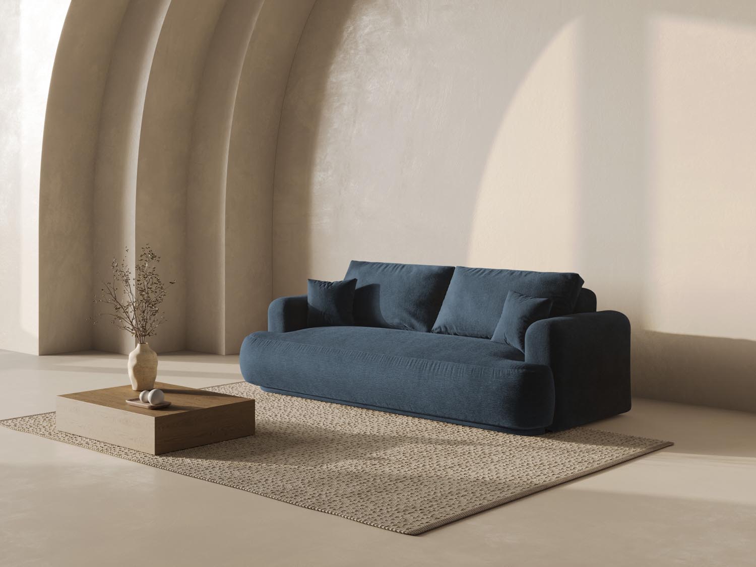 Entdecken Sie das Ella Sofa von Micadoni: elegantes 3-Sitzer Sofa mit innovativer Schlaffunktion und nützlichem Stauraum für Ihr modernes Zuhause.