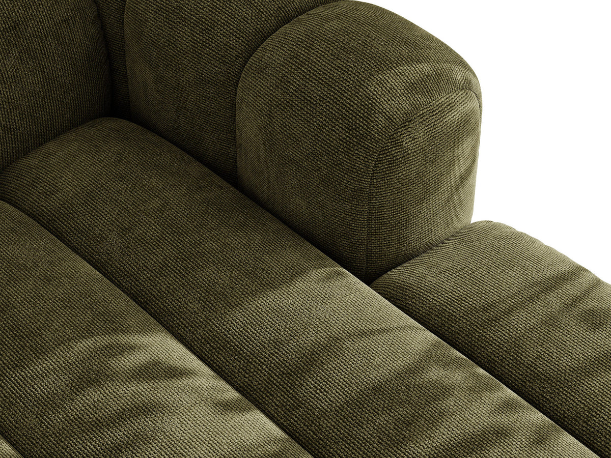 Micadoni Lupine 3er Sofa in leichtem Beige mit Bettfunktion, Stauraum im Bettkasten und schwarzen Kunststoffbeinen, Stoffbezug Eden 2 Pearl