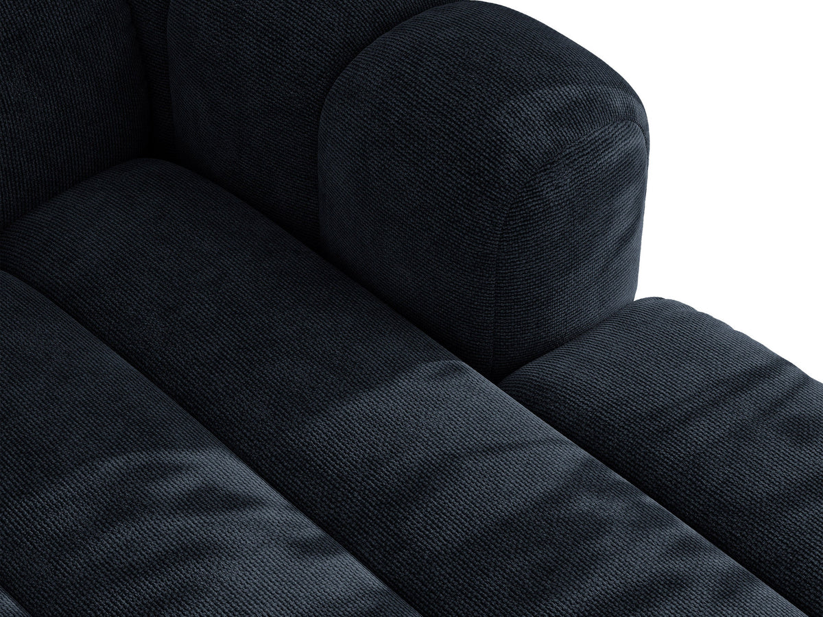 Micadoni Lupine 3er Sofa in leichtem Beige mit Bettfunktion, Stauraum im Bettkasten und schwarzen Kunststoffbeinen, Stoffbezug Eden 2 Pearl