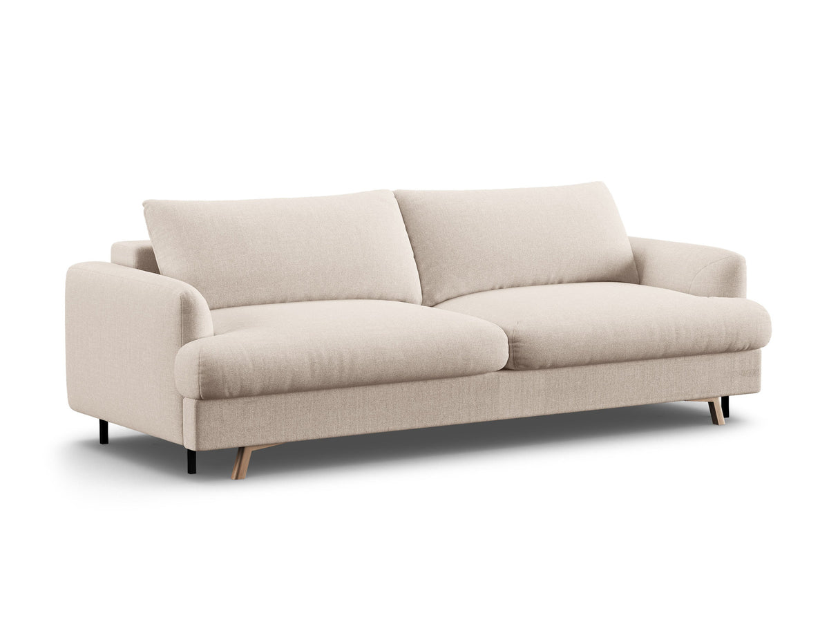 3-Sitzer Sofa Naomi mit Schlaffunktion und Stauraum in Beige-Liberty präsentiert im Onlineshop von KAQTU Design AG. Bettsofa ist von Micadoni