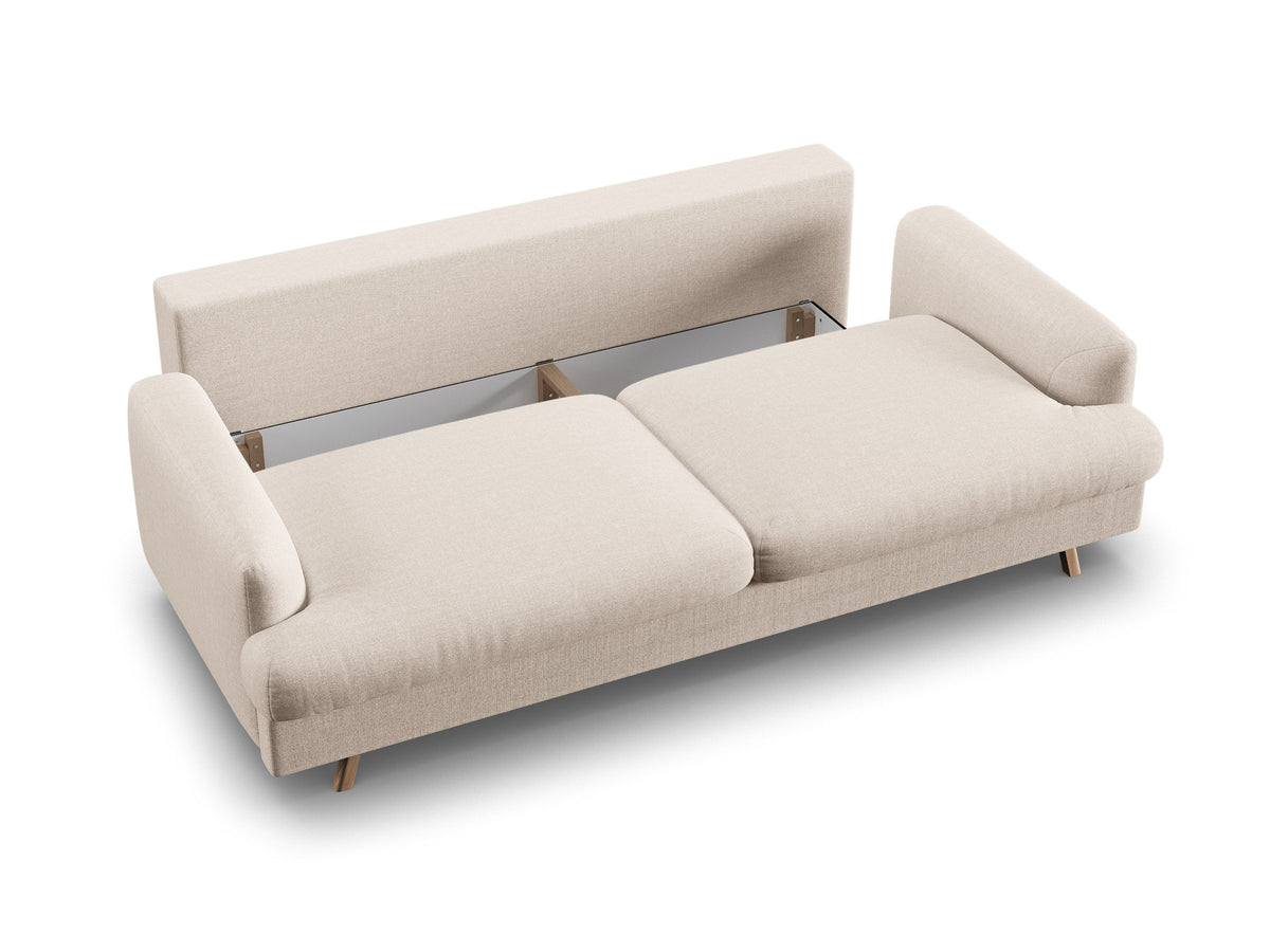 3-Sitzer Sofa Naomi mit Schlaffunktion und Stauraum in Beige-Liberty präsentiert im Onlineshop von KAQTU Design AG. Bettsofa ist von Micadoni