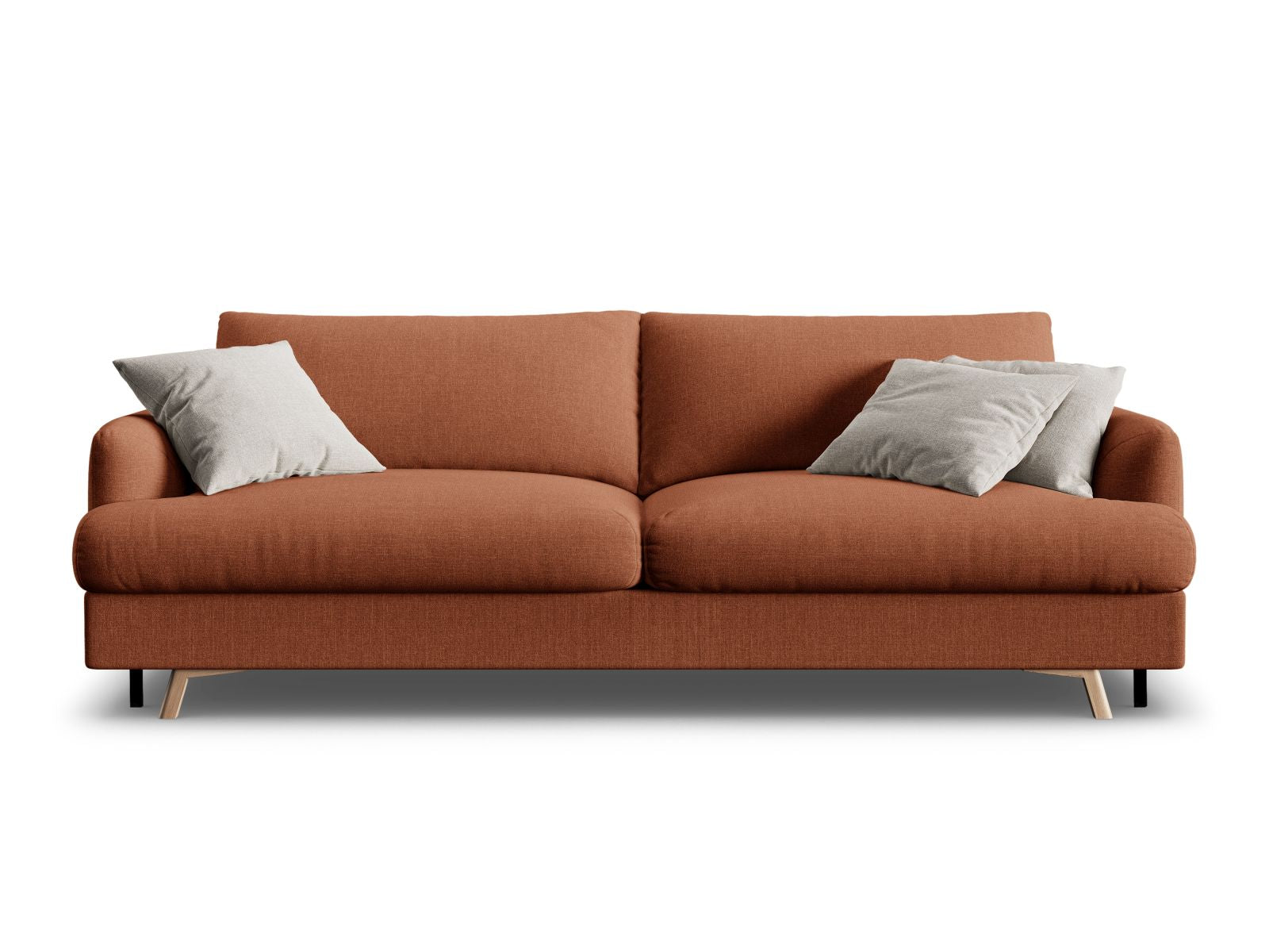 3-Sitzer Sofa Naomi mit Schlaffunktion und Stauraum in Brick-Liberty präsentiert im Onlineshop von KAQTU Design AG. Bettsofa ist von Micadoni