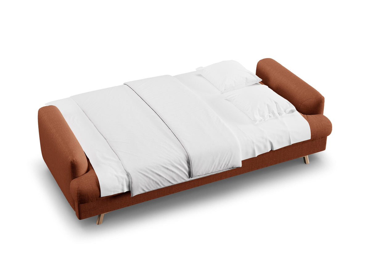 3-Sitzer Sofa Naomi mit Schlaffunktion und Stauraum in Brick-Liberty präsentiert im Onlineshop von KAQTU Design AG. Bettsofa ist von Micadoni