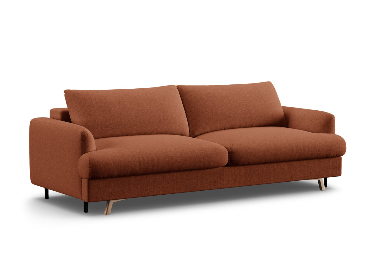 3-Sitzer Sofa Naomi mit Schlaffunktion und Stauraum in Brick-Liberty präsentiert im Onlineshop von KAQTU Design AG. Bettsofa ist von Micadoni