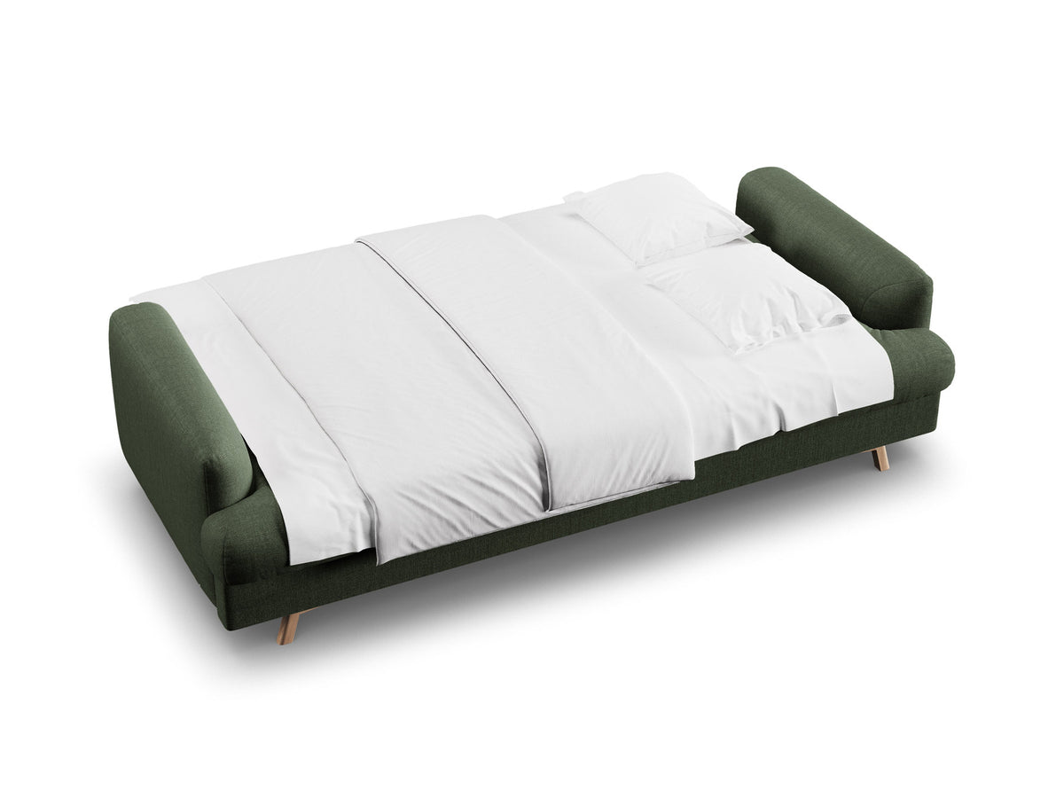 3-Sitzer Sofa Naomi mit Schlaffunktion und Stauraum in Moss Green-Liberty präsentiert im Onlineshop von KAQTU Design AG. Bettsofa ist von Micadoni