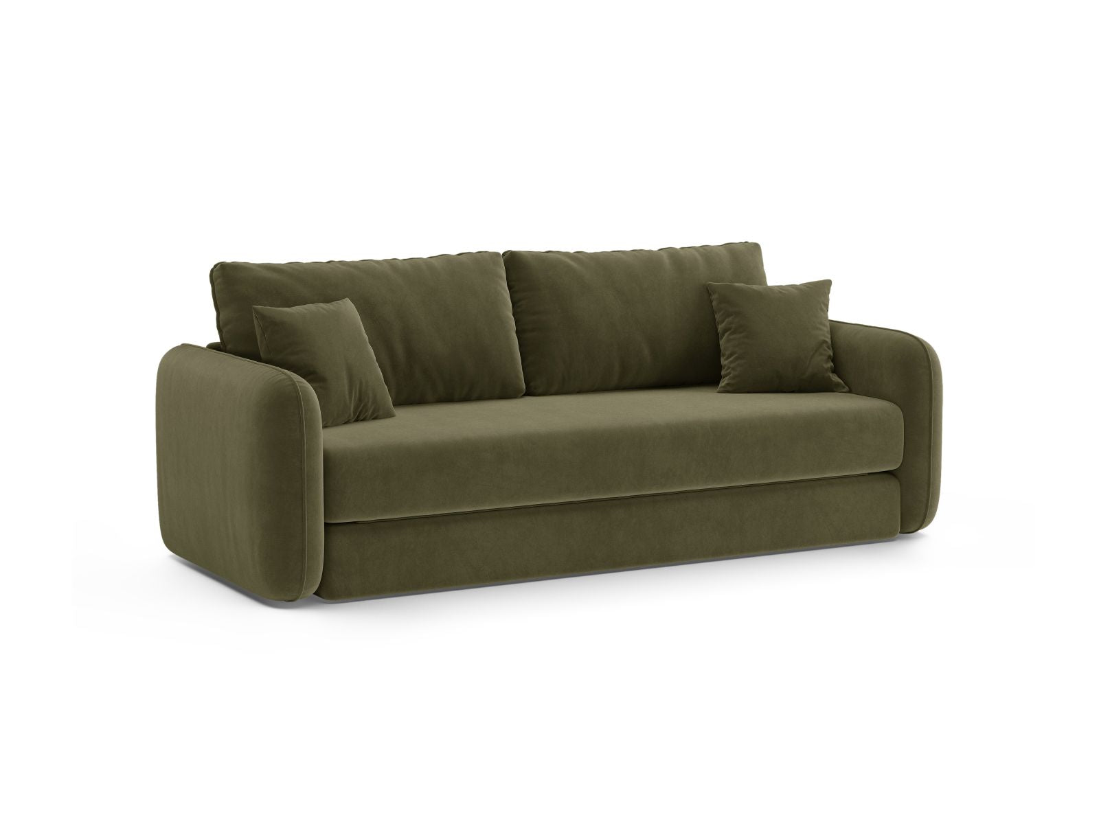 Elegantes 3-Sitzer Bettsofa Dormi in stilvollem Grün, ideal für Wohnräume und Gästezimmer, von Micadoni.