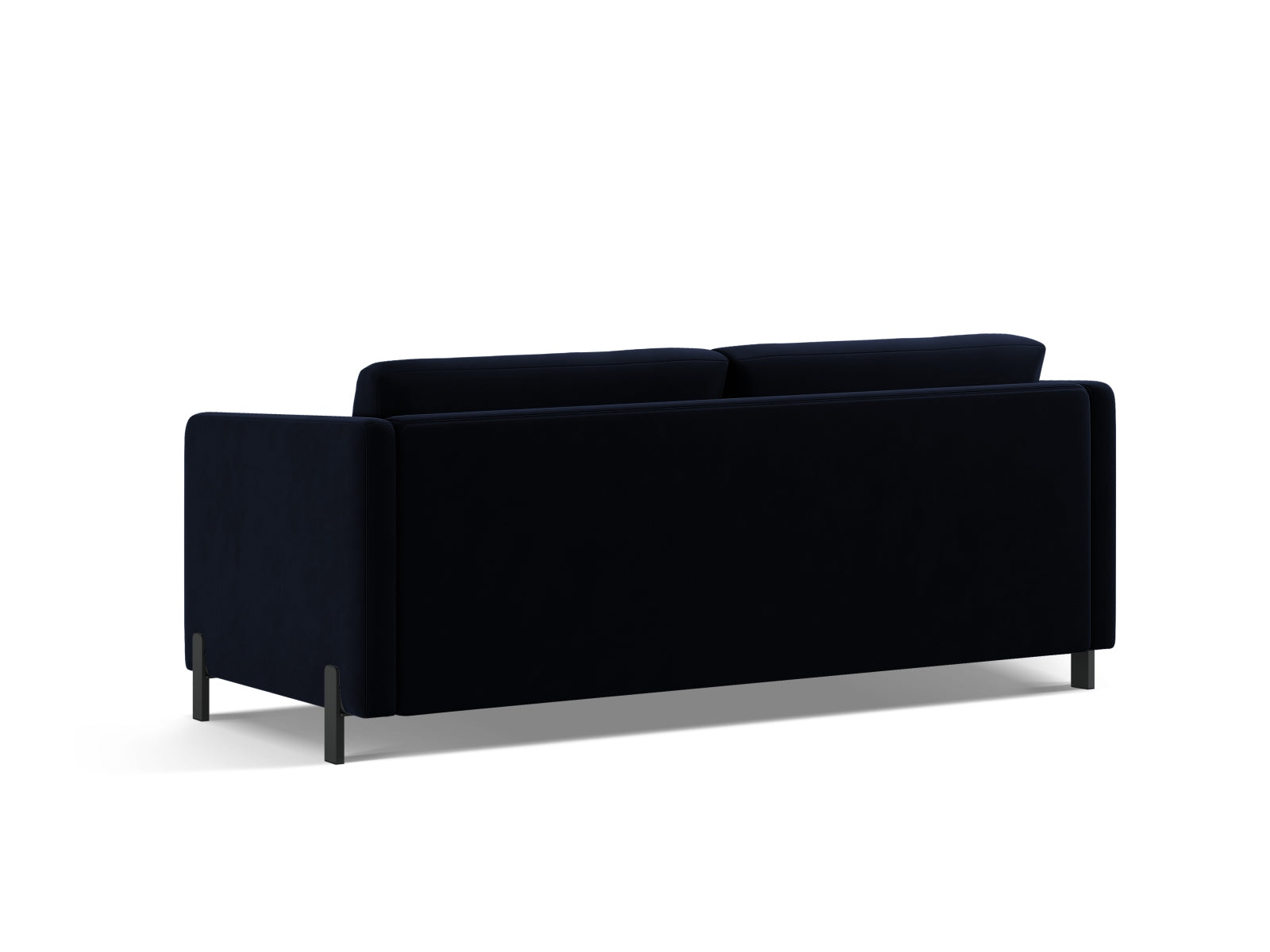 Elegantes 3-Sitzer Sofa in edlem Blau, gefertigt aus hochwertigem Velour, ideal für stilvolle Wohnräume und als Schlafgelegenheit.