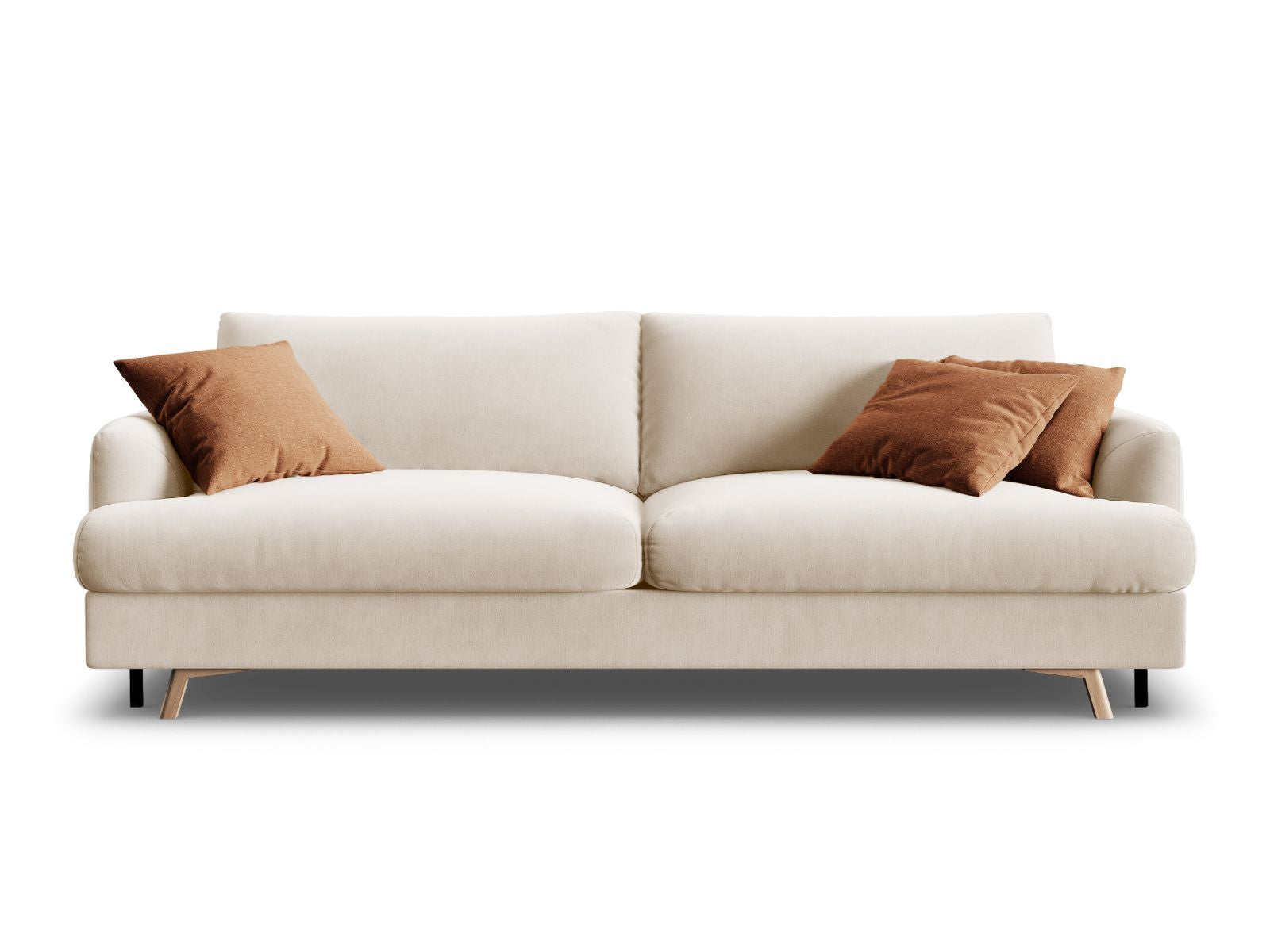 3-Sitzer Sofa Naomi mit Schlaffunktion und Stauraum in Beige-Salvador präsentiert im Onlineshop von KAQTU Design AG. Bettsofa ist von Micadoni